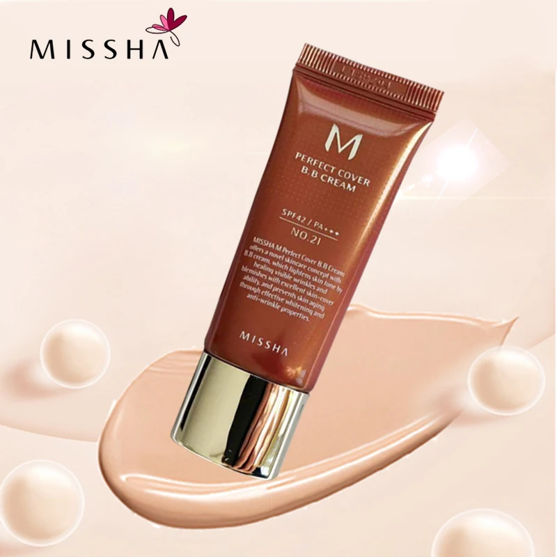 

Korea Cosmetics MISSHA M Perfect Cover BB Cream Sample Size 20ml SPF42 PA+++ (NO.21 Light Beige ) Foundation Makeup Cream Korea