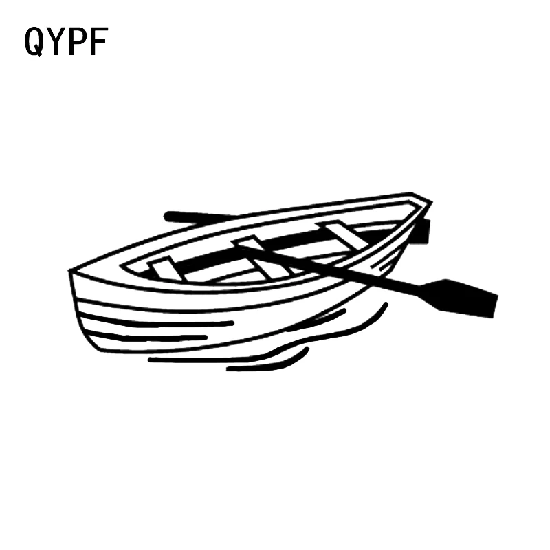

QYPF 15.3*6.4CM Lovely Cartoon Sailing Ship Ocean Decor Car Sticker Silhouette Vinyl Accessories C16-1011