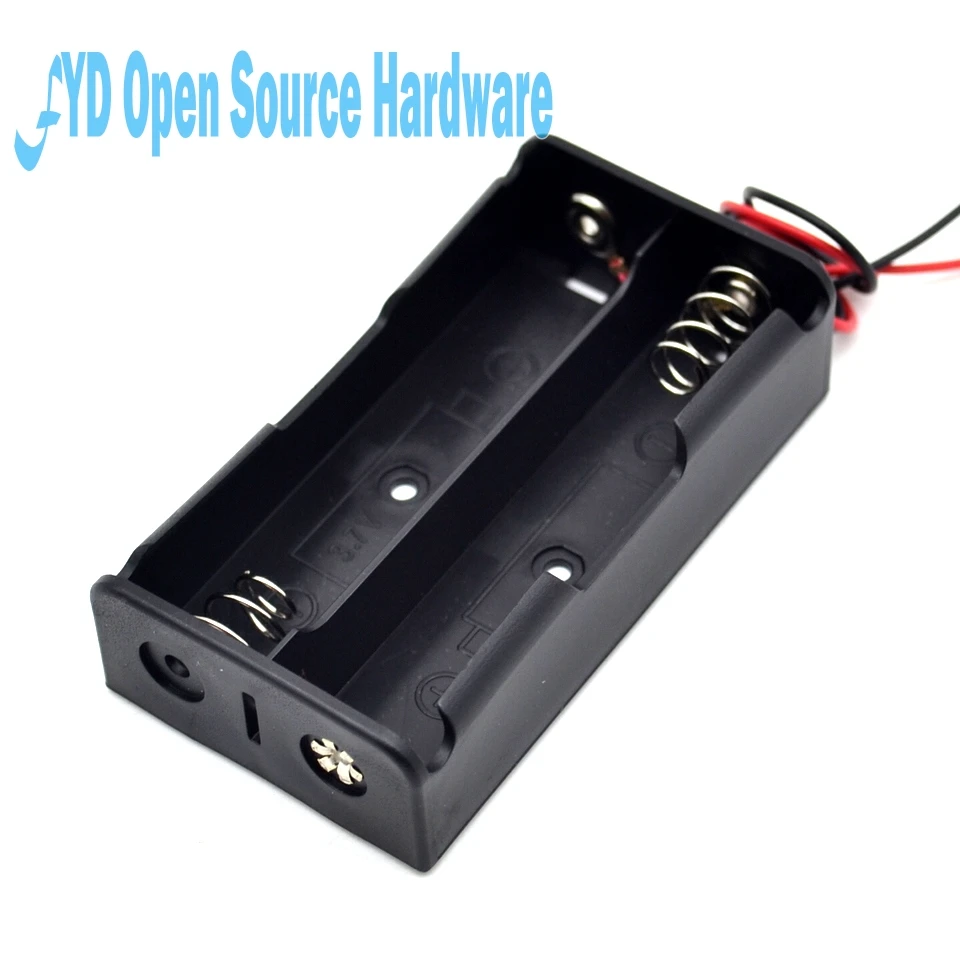 1pcs 2 X Black 18650 Battery 3.7V Clip Holder Box Case With Wire Lead Battery Storage Box 18650 Battery Holder