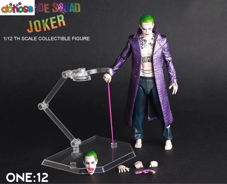 Crazy Toys Suicide Squad The Joker Purple Coat Version 1/12 th Scale PVC Action Figure Collection Model Kids Toy Doll 15cm