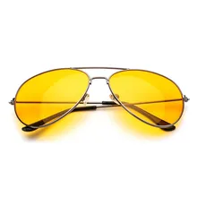 Fashion Yellow Lens Sunglasses Men and Women Casual Simple Metal Frame Night Vision Polarizer Free Shipping Sale