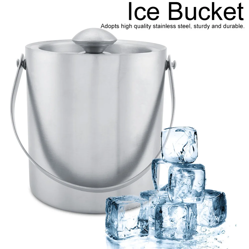 Stainless Steel Double Walled Ice Bucket help ice last cool and cold
