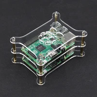 Transparent Raspberry pi 2 Acrylic Case 2-layer Clear Box Shell Enclosure with Logo for Raspberry Pi 3 Model B