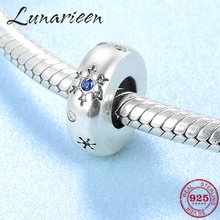 Рождественские красивые снежинки 925 пробы серебряные пробки CZ разделительные бусины подходят к оригиналу Pandora браслет для изготовления ювелирных изделий