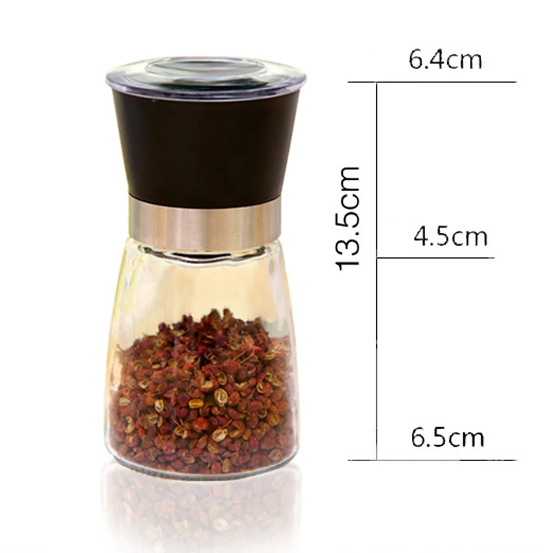 JX-LCLYL 1pc NEW Stainless Steel Pepper Mill Salt Spice Glass Bottle Grinder Kitchen Tool