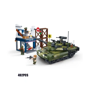 

Modern military figures Tank encounter building block batisbricks ww2 army soldiers tiger action bricks toys for gifts
