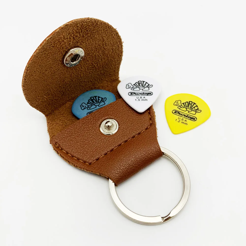 3 Dunlop pick s+ 1 брелок держатель для гитары посылка медиатор банк из кожи Аксессуары для гитары - Цвет: Brown