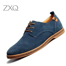 2017 fashion men casual shoes new spring men flats lace up male suede oxfords men leather shoes zapatillas hombre size 38-48