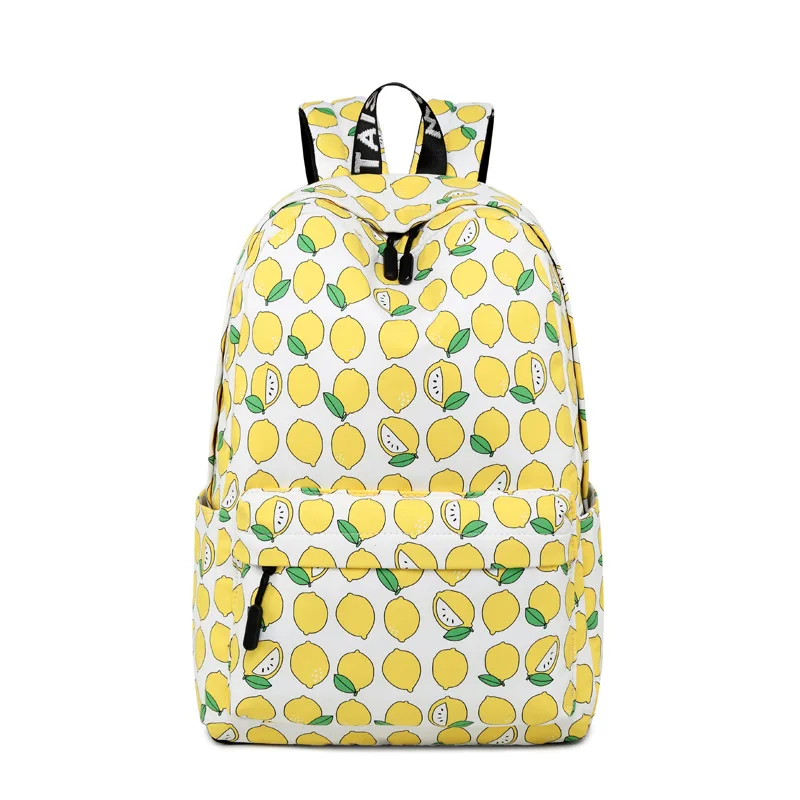 

Women Bagpack for School Teenagers Girls Fashion Lemon Print Laptop School Bag Ladies Backpack Female Bookbag mochila feminina