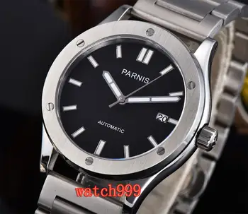 

42mm Parnis black dial Luminous clock Sapphire crystal miyota Stainless steel bracelet Mechanical Automatic mens watch