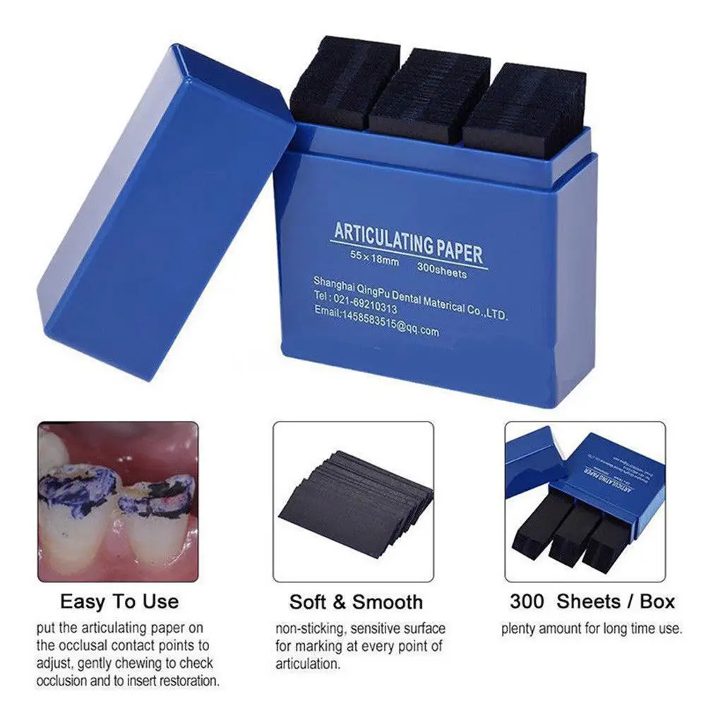 OSLDENT 300 Sheets/Box Articulating Paper Dental Lab Products Teeth Care Strips Blue color |