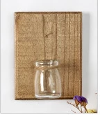 Настенная прозрачная стеклянная ваза-шар бутылка Террариум гидропонный контейнер растительный горшок DIY домашний декор для сада подвесная стеклянная ваза - Цвет: Wood