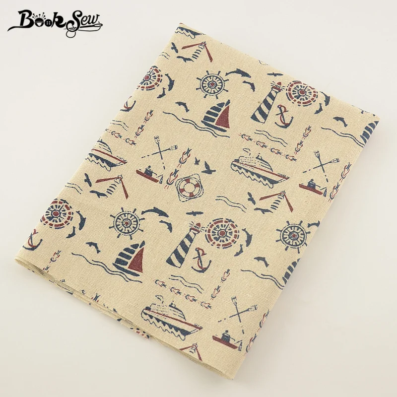 

Booksew Cotton Linen Fabric Sea Theme Design Sewing Material For Tablecloth Pillow Bag Curtain Cushion Zakka Decoration Tissu