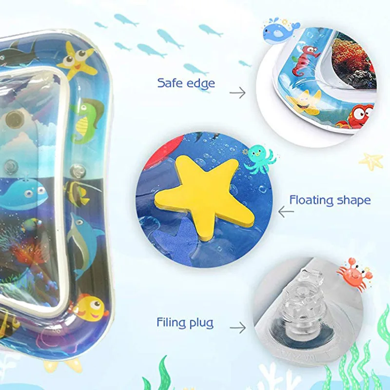 1 قطعة نفخ الطفل حصيرة الماء الرضع البطن وقت اللعب حصيرة طفل متعة آخر لعب مركز ل التحفيز الحسي المهارات الحركية