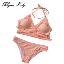

Rhyme Lady 2018 women bikinis separate push-up swimsuit cross strap top bathing suit Brazilian bikini beach wear