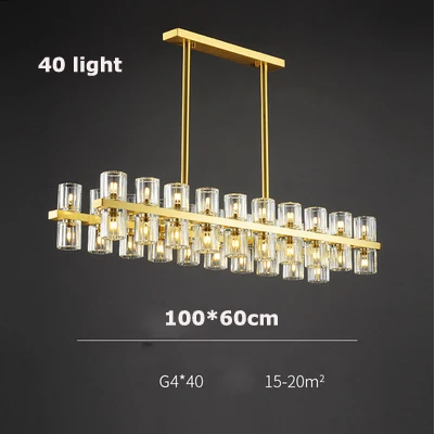 G4 led американская медная хрустальная люстра освещение Lamparas De Techo подвесной светильник для столовой - Цвет абажура: Straight gold