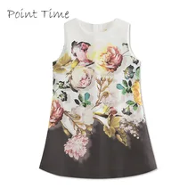 Летнее платье для маленьких девочек платье принцессы с цветочным принтом платье для девочек удобный детский костюм без рукавов