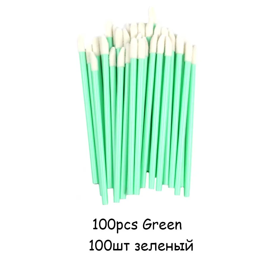 50/100 шт одноразовая кисть для губ набор помады палочки с кисточкой для туши для ресниц кисти для макияжа Аппликаторы инструменты для макияжа - Цвет: 100pcs Green