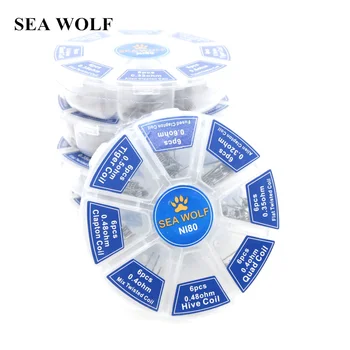 

SEA WOLF Ni80 8 in 1 Alien Fused Clapton Coils Tiger Quad Hive Mix Flat Twisted Coil For DIY RDA Atomizer NI80 Prebuilt Coil