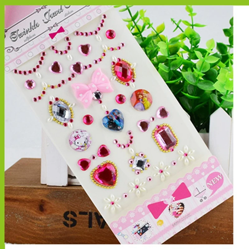 1pcs Children's diamond sticker decoration crystal acrylic car creative parent toys color | Игрушки и хобби