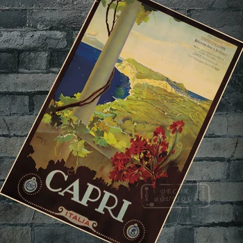 

Italy Tourism Travel Posters Capri - Italia Classic Wall Sticker Canvas Paintings Decorative Vintage Poster Home Bar Decor Gift