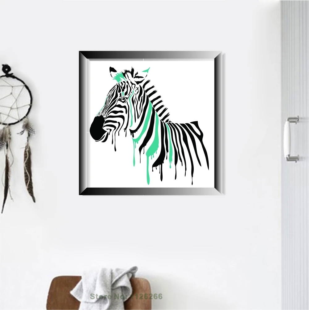 Toko Online Abstrak Zebra Dekoratif Kanvas Lukisan Dinding Gambar
