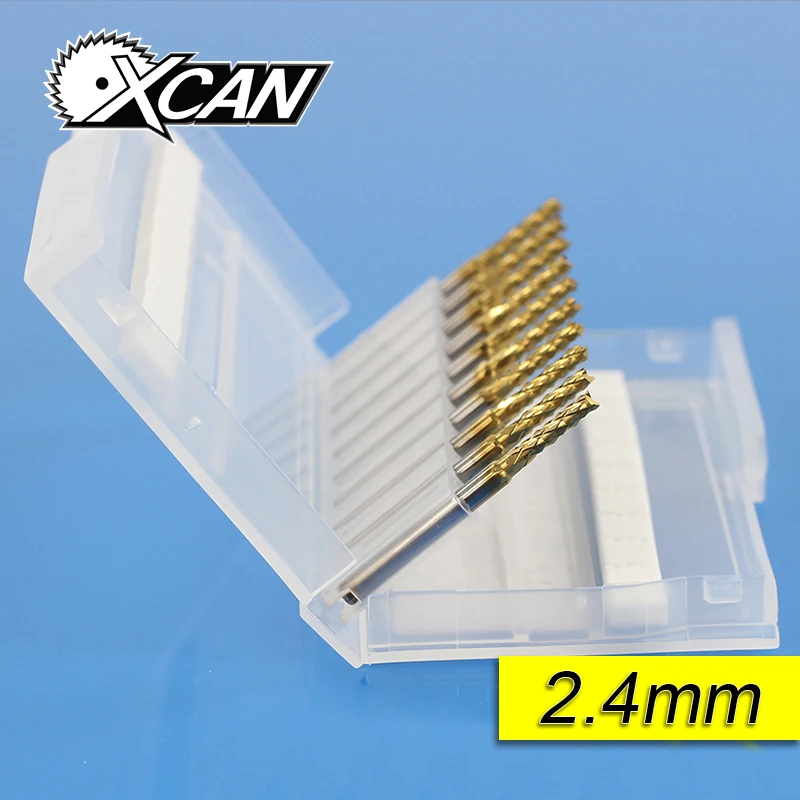 

XCAN end Mill Carbide milling cutter tool router bits for wood cnc metal head groove Cutter PCB 2.4mm YMT003240