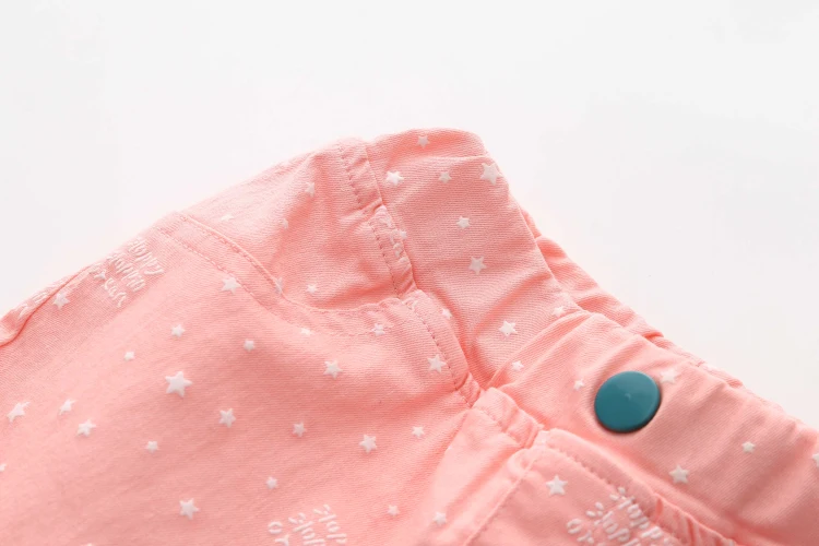 2018 3-12T Years Kids Children Cotton Solid Color Star Print Basic Elastic Capri Little Girl Tight Pants Spring Autumn Trousers (16)