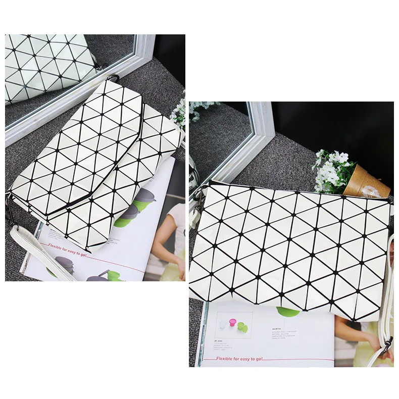 Women Diamond Lattice Laser Sequins Mirror Shoulder Bag Latest Style Geometry Quilted Plaid Mosaic Hasp Messenger Evening Bag (23)