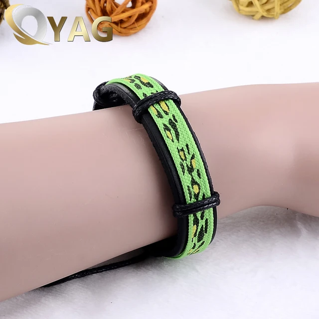 Hot Band Wrap Leather Bracelets With Words Men And Women Black Hot Band Wrap Leather Bracelets With Words Men And Women Black Green Braid Rope Fashion