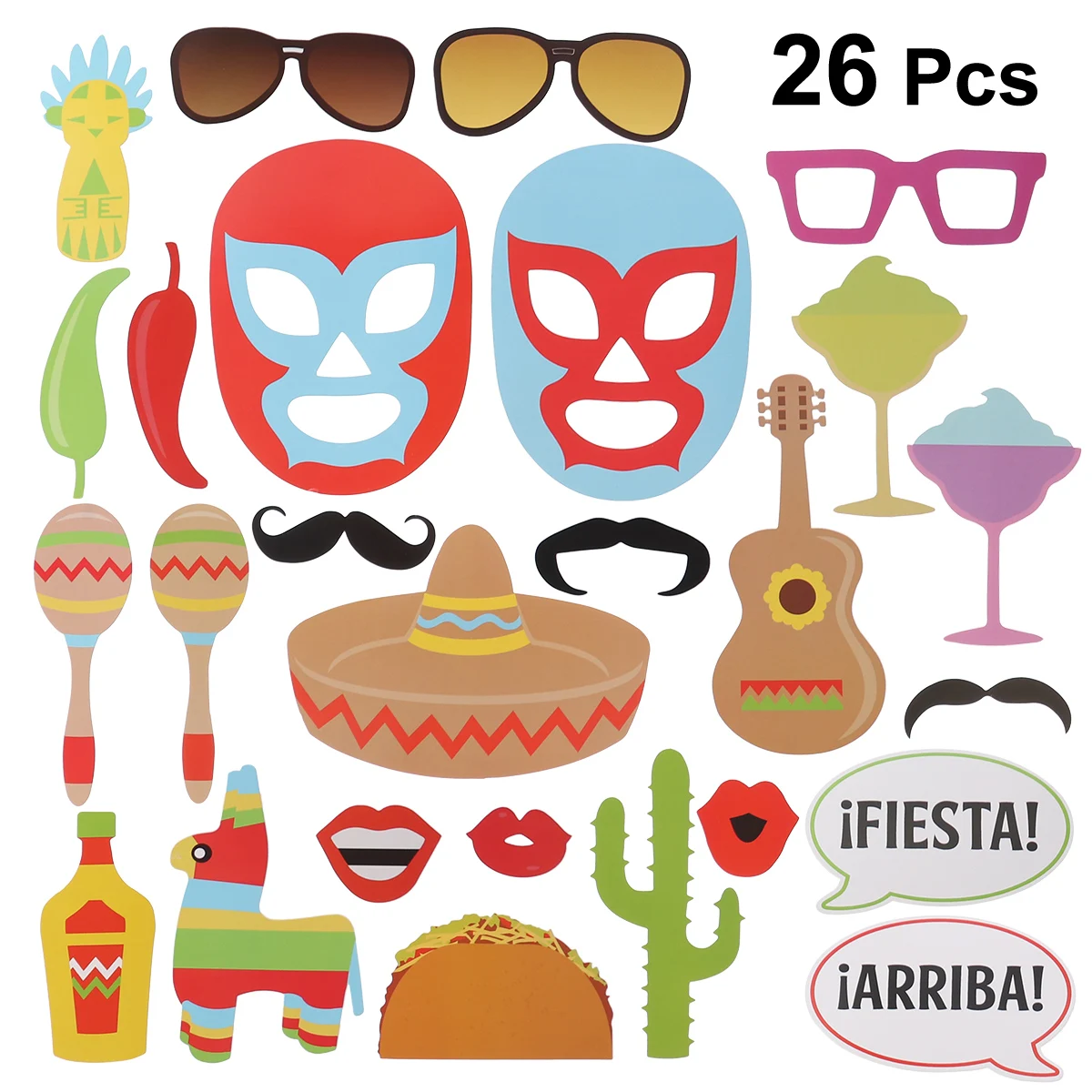 26pcs Mexico Party Photo Booth Props Selfie Props Funny Photobooth For  Mexican Wedding Themed Party Bachelorette Birthday Decor - Photobooth Props  - AliExpress