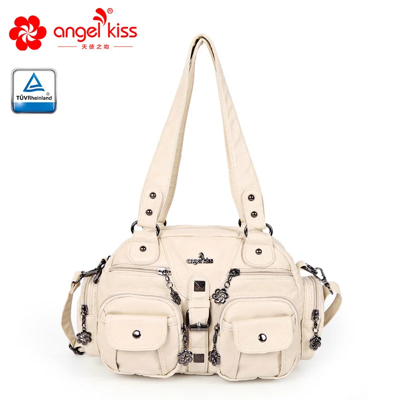 Angelkiss модная женская сумка через плечо, Женская Повседневная Сумка-тоут, сумка высокого качества из искусственной кожи, женская сумка Хобо, летняя сумка - Цвет: Beige