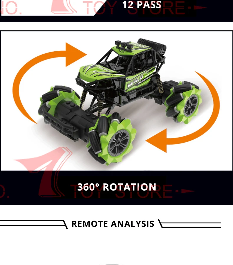 1:18 2,4G 4WD RC автомобиль электрический Радиоуправляемый автомобиль 12 каналов вождения боковой дрейф скалолазание внедорожный трюк автомобиль детские игрушки