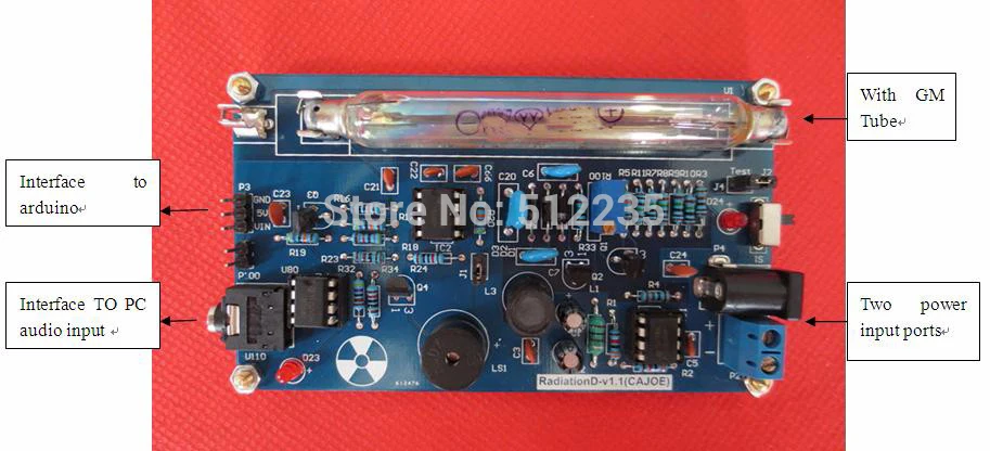 Portable Handle Geiger Counter Assembled DIY Kit Nuclear Radiation Detector With Miller tube GM tube Gamma Beta ray