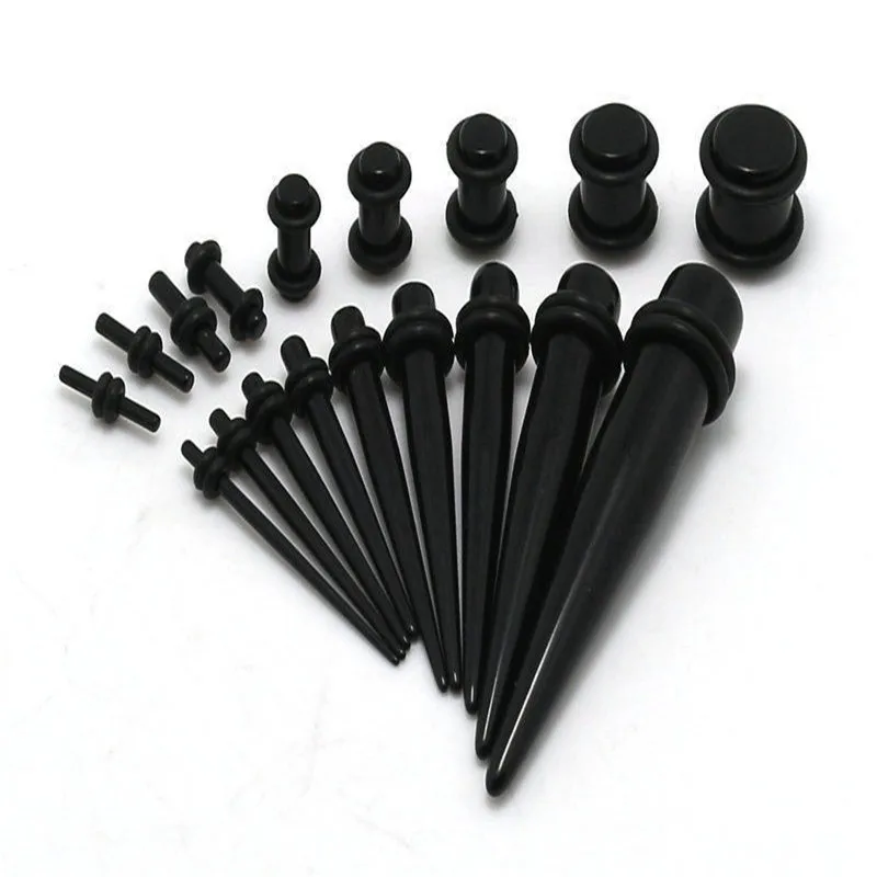 23pcs Taper Ear Stretching Plug Expanders Stretchersin Stud Earrings