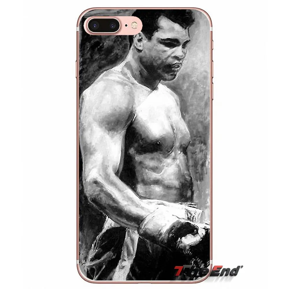 Мягкий чехол для iPhone X 4 4S 5 5S 5C SE 6 6S 7 8 Plus Samsung Galaxy J1 J3 J5 J7 A3 A5 2016 2017 Muhammad Ali King of Boxing
