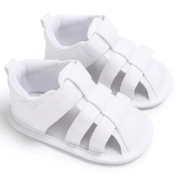 Romirus для новорожденных для маленьких мальчиков обувь для детей кроватки Bebe, для тех, кто только начинает ходить, Классическая однотонная женская модная мягкая подошва с нескользящей подошвой; Летний детской обуви - Цвет: Белый