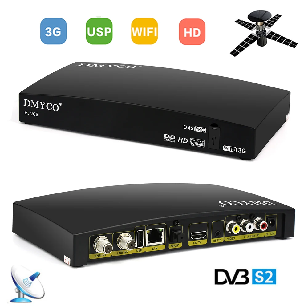 DVB S2 D4S PRO Спутниковый ресивер рецепторов HD спутникового ТВ приемник декодер