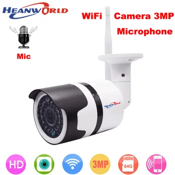 

Heanworld 3MP HD WiFI Camera outdoor with microphone IP camera sd slot home camera wireless waterproof surveillance cctv camera