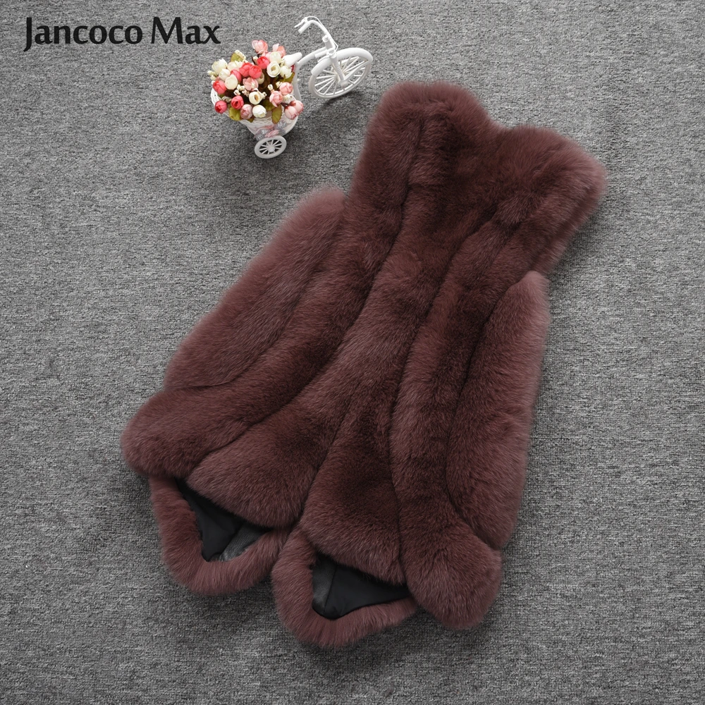2019 New Arrival Winter Warm Natural Fur Long Gilets Women Real Fox Fur Vest Luxury Fluffy S7429