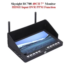 New Skysight RC708 5.8G 40CH Auto Search Diversity RX 7 Inch FPV Monitor with HDMI Input DVR Ppm For FPV Spare Part RC Drone