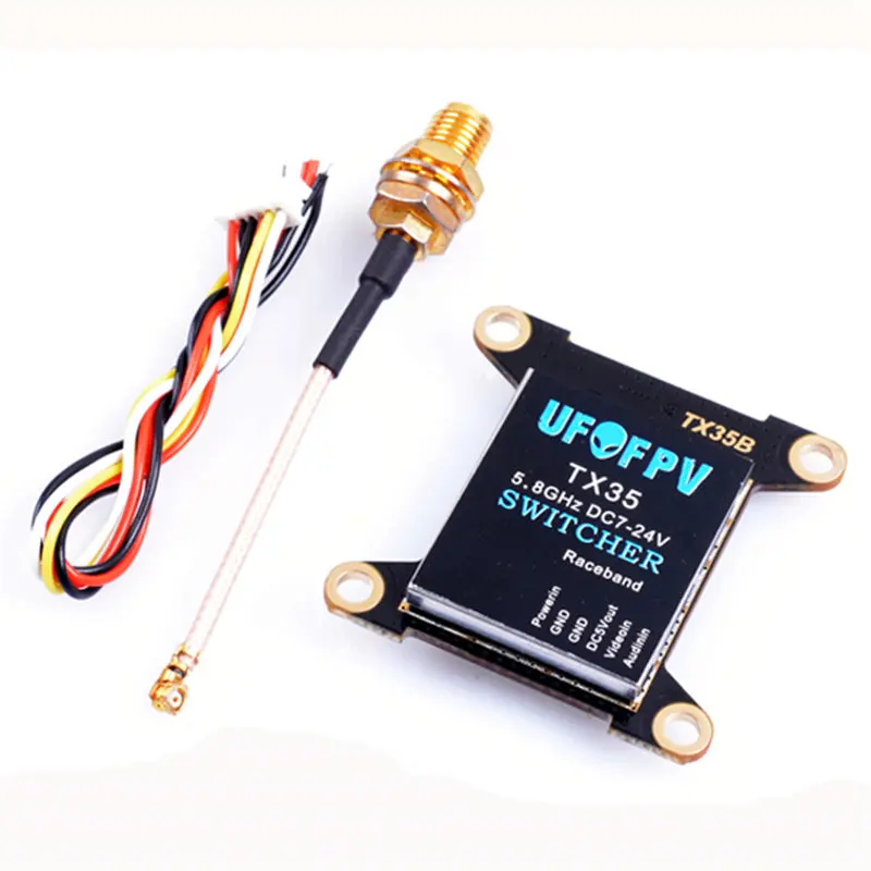 

30.5x30.5mm UFOFPV TX35B 5.8G 40CH 0mW/25mW/300mW Switchable DC7-24V FPV Transmitter For RC Multicopter Goggles RC Models