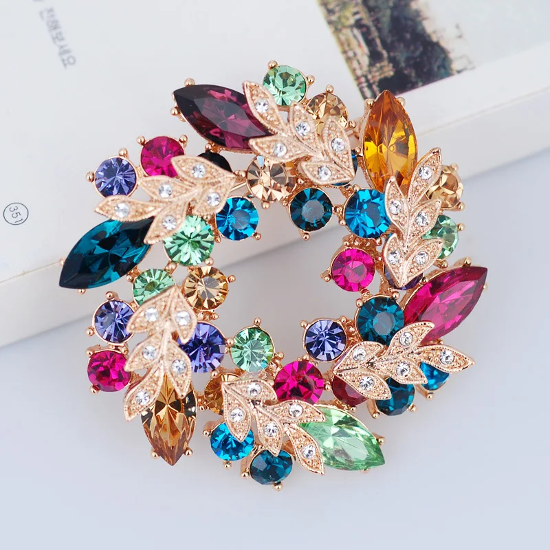 

Luxury fashion crystal zircon brooch high quality brand jewellery