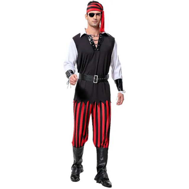 Captain Jack Sparrow Pirate Costume Adult Men Halloween Pirates of the ...