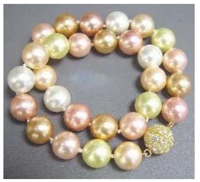 

Multicolor Shell Pearl 18KGP Crystal Clasp Necklace
