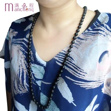 Новое поступление, мужское ожерелье с узлом, черный сердолик, Матовый оникс, чокеры, хорошее качество, круглые Агаты, бисерное ожерелье Yoja для женщин