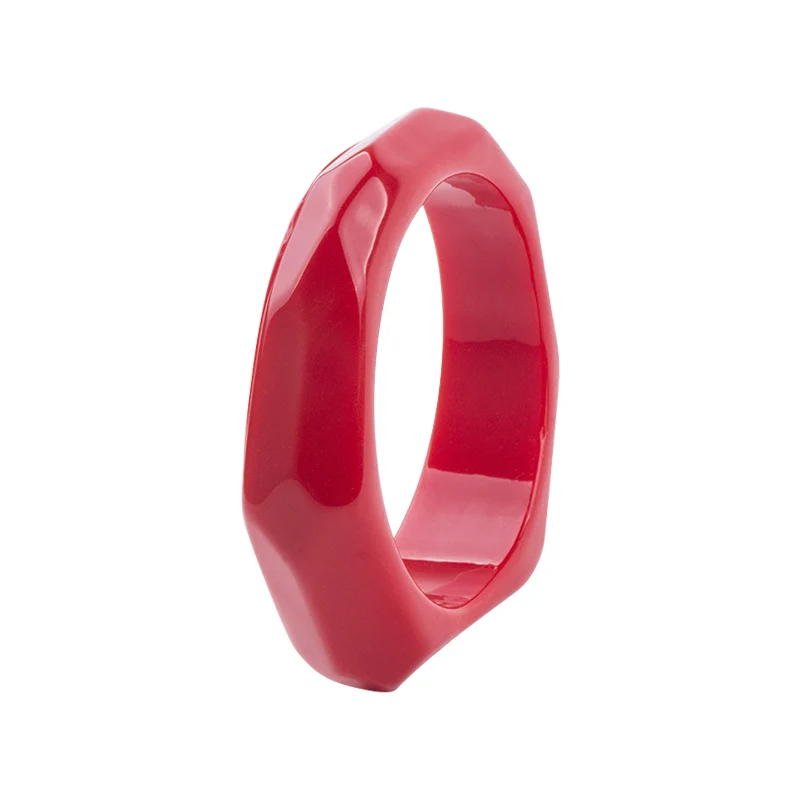 Модные полимерные браслеты-манжеты, модные браслеты для женщин, новинка, широкий геометрический акриловый браслет для женщин, простые очаровательные вечерние ювелирные изделия - Окраска металла: red