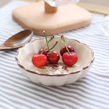 

Japan Style Bamboo Plant Hand Painted small ceramic bowls porcelain tableware under glazed snack sauce bowls kitchen fruit bowl