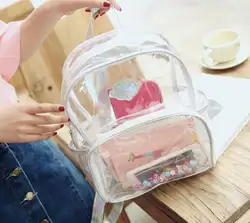 2018 новый прозрачный рюкзак Для женщин Серебро Голограмма лазерная рюкзак голографическая рюкзак многоцветный школьный