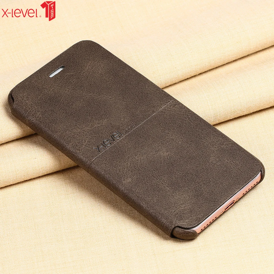 

X-Level Luxury Leather Case for iPhone 7 Flip Case Soft Touch Shockproof Business Back Phone Cover Coque for iPhone 7 Plus